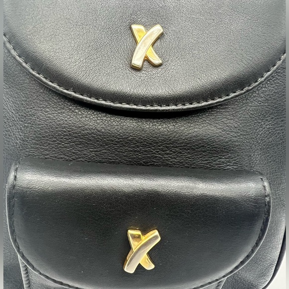 PALOMA PICASSO Vintage Black Leather Gold Hardware Mini Magnetic Backpack - Picture 5 of 15